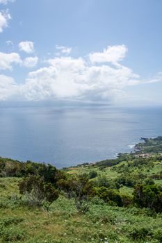 Walk on the Azores archipelago. Discovery of the island of sao jorge, Azores. Portugal , Velas