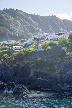 Walk on the Azores archipelago. Discovery of the island of sao jorge, Azores. Portugal , Velas