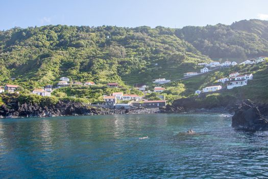 Walk on the Azores archipelago. Discovery of the island of sao jorge, Azores. Portugal , Velas