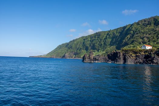 Walk on the Azores archipelago. Discovery of the island of sao jorge, Azores. Portugal , Velas