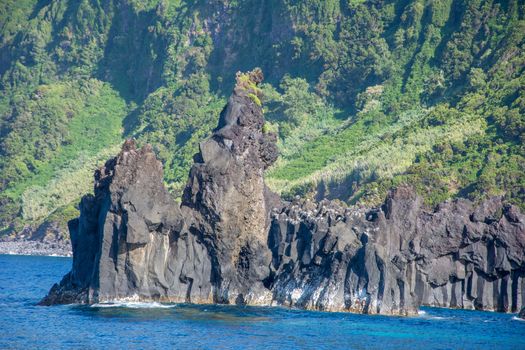 Walk on the Azores archipelago. Discovery of the island of sao jorge, Azores. Portugal , Velas