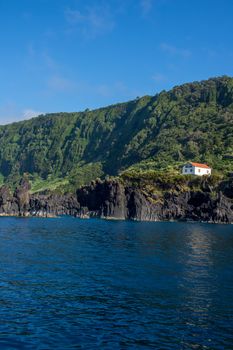 Walk on the Azores archipelago. Discovery of the island of sao jorge, Azores. Portugal , Velas
