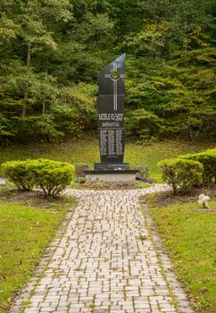 Mannington, WV - 3 October 2020: Memorial above the Farmington No 9 mine shaft which exploded in 1968 killing 78 miners