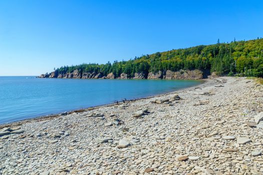 View of Pebble beach, Cape Enrage, New Brunswick, Canada