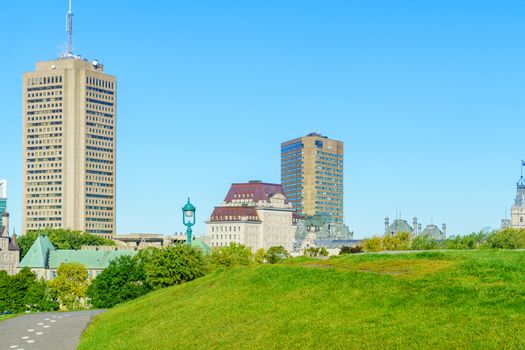 View of the Plains of Abraham park in Quebec City, Quebec, Canada