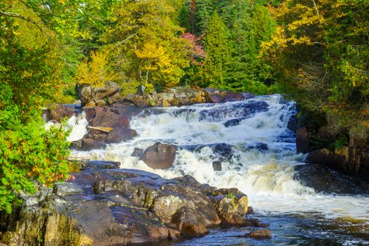 View of the Croches waterfall, in Mont Tremblant National Park, Quebec, Canada