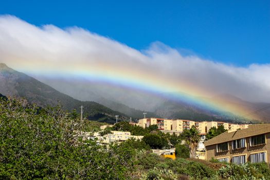 Landscape with rainbow around the Teide - the highest mountain of spain