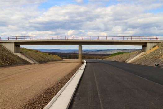 Construction area of road B50 and bridges  in Germany