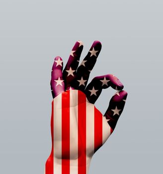 USA OK Sign. 3D rendering