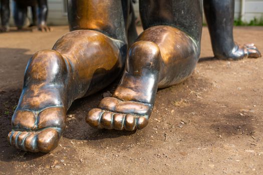 Statue The Crawling Baby, Kinky weird art in Prague.