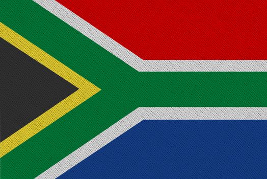 South Africa fabric flag. Patriotic background. National flag of South Africa