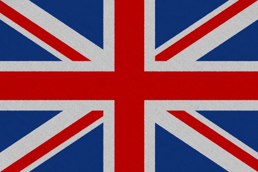 United Kingdom fabric flag. Patriotic background. National flag of United Kingdom