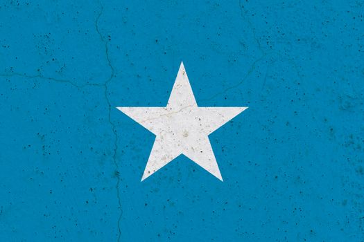 Somalia flag on concrete wall. Patriotic grunge background. National flag of Somalia