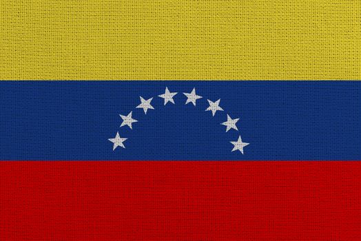 Venezuela fabric flag. Patriotic background. National flag of Venezuela