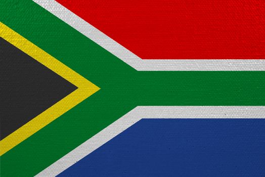 South Africa flag on canvas. Patriotic background. National flag of South Africa