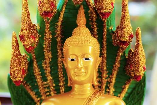 Naga Buddha with the beautiful of art in temple.