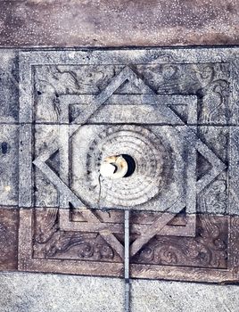 Ancient roof decoration design in the Hindu temple at Tamilnadu
