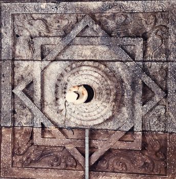 Ancient roof decoration design in the Hindu temple at Tamilnadu