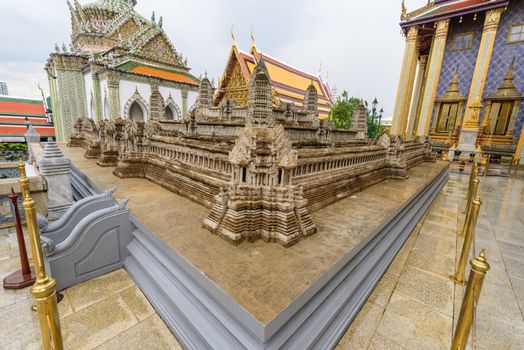 Bangkok, Thailand - 16 September, 2020: Mock Model of Angkor Wat in  Wat Phra Kaew or name The Temple of the Emerald Buddha