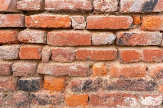 Orange red brick wall pattern. Orange brick texture.