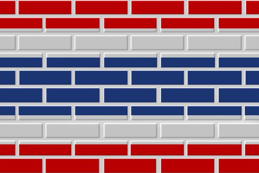 Thailand painted flag. Patriotic brick flag illustration background. National flag of Thailand