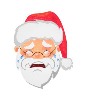 Santa Claus icon. Face of Santa Claus in red hat illustration