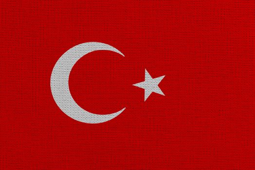 Turkey fabric flag. Patriotic background. National flag of Turkey