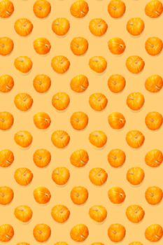 Autumn background made frem pumpkin. . Thanksgiving or halloween background Background of orange miniature pumpkins.