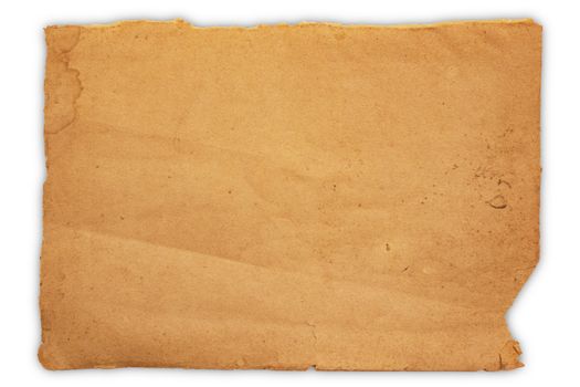 Old vintage brown Paper texture isolated on white background, kraft paper horizontal with Unique design of paper, Soft natural paper style For aesthetic creative design