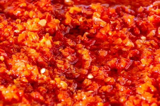 Cooking Ajvar made of tomatoes and paprika buy the old recepies