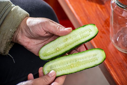 cucumbers in jars, the process of making pickled gherkins