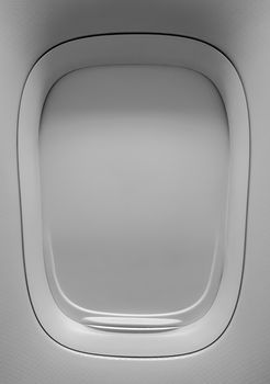 Closeup of the aircraft windows closed texture background.