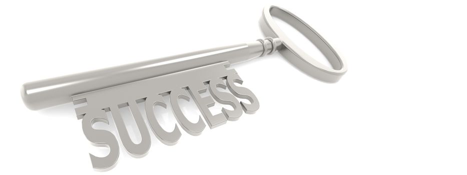 Key to success concept isolated, 3D rendering