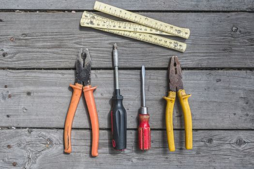 A set of household and auxiliary tools for home and workshop renovation