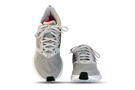 Fashions and running shoes isolated on white background, with clipping path.