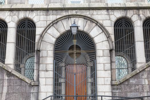 Dublin, Ireland - February 13, 2019: Architecture detail of the Church of the Sacred Heart near the city center on a winter day