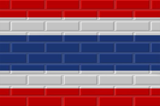 Thailand painted flag. Patriotic brick flag illustration background. National flag of Thailand