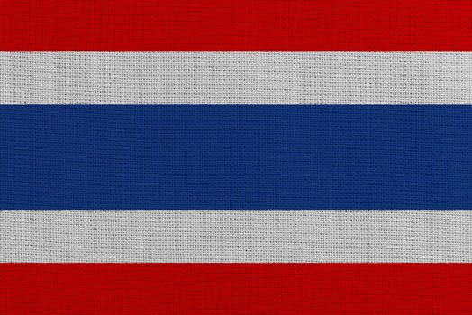 Thailand fabric flag. Patriotic background. National flag of Thailand