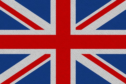 United Kingdom fabric flag. Patriotic background. National flag of United Kingdom