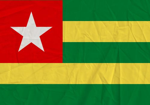 Togo grunge flag. Patriotic background. National flag of Togo