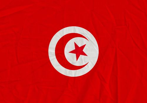 Tunisia grunge flag. Patriotic background. National flag of Tunisia