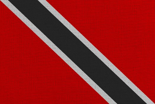 Trinidad and Tobago fabric flag. Patriotic background. National flag of Trinidad and Tobago