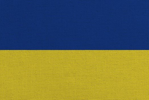 Ukraine fabric flag. Patriotic background. National flag of Ukraine