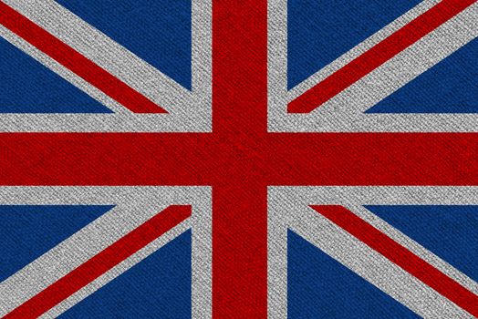 United Kingdom fabric flag. Patriotic background. National flag of United Kingdom