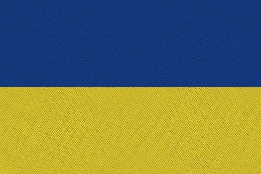 Ukraine fabric flag. Patriotic background. National flag of Ukraine