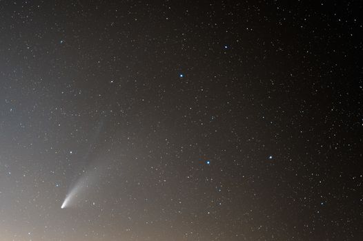 Neowise Comet captured from Sicily on the 23rd of July. 35mm lens and photo stacking