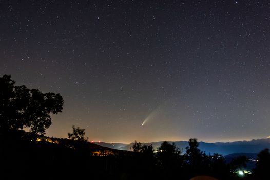 Neowise Comet captured from Sicily on the 16th of July. Mount Etna, Sicily, Italy