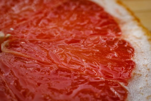 Slice of grapefruit close up