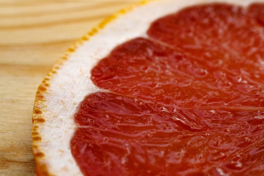 Slice of grapefruit close up