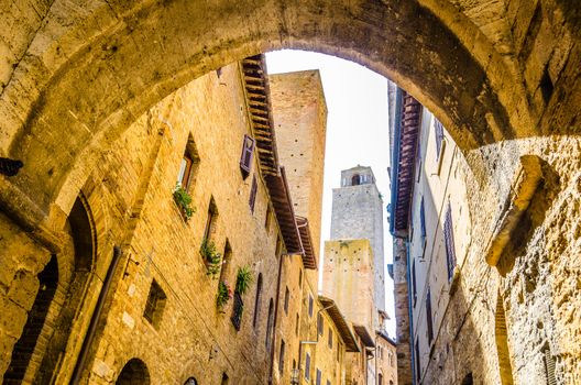 View of San Gimignano and its famous towers, Siena, Tuscany, Italy